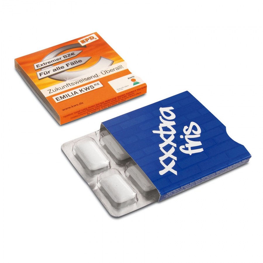 Azienda Kauwgom blister (6 stuks) bedrukken met logo