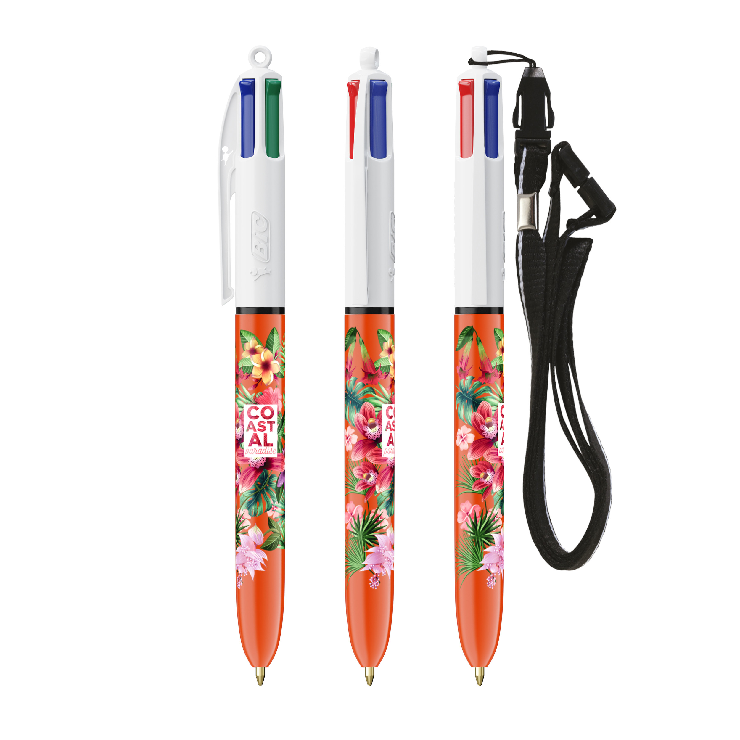 BIC 4 Colours Fine ball with Lanyard bedrukken met logo