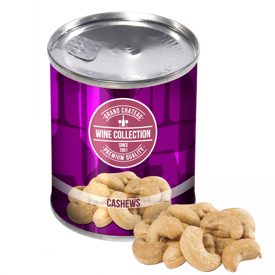Blikje cashew noten bedrukken met logo
