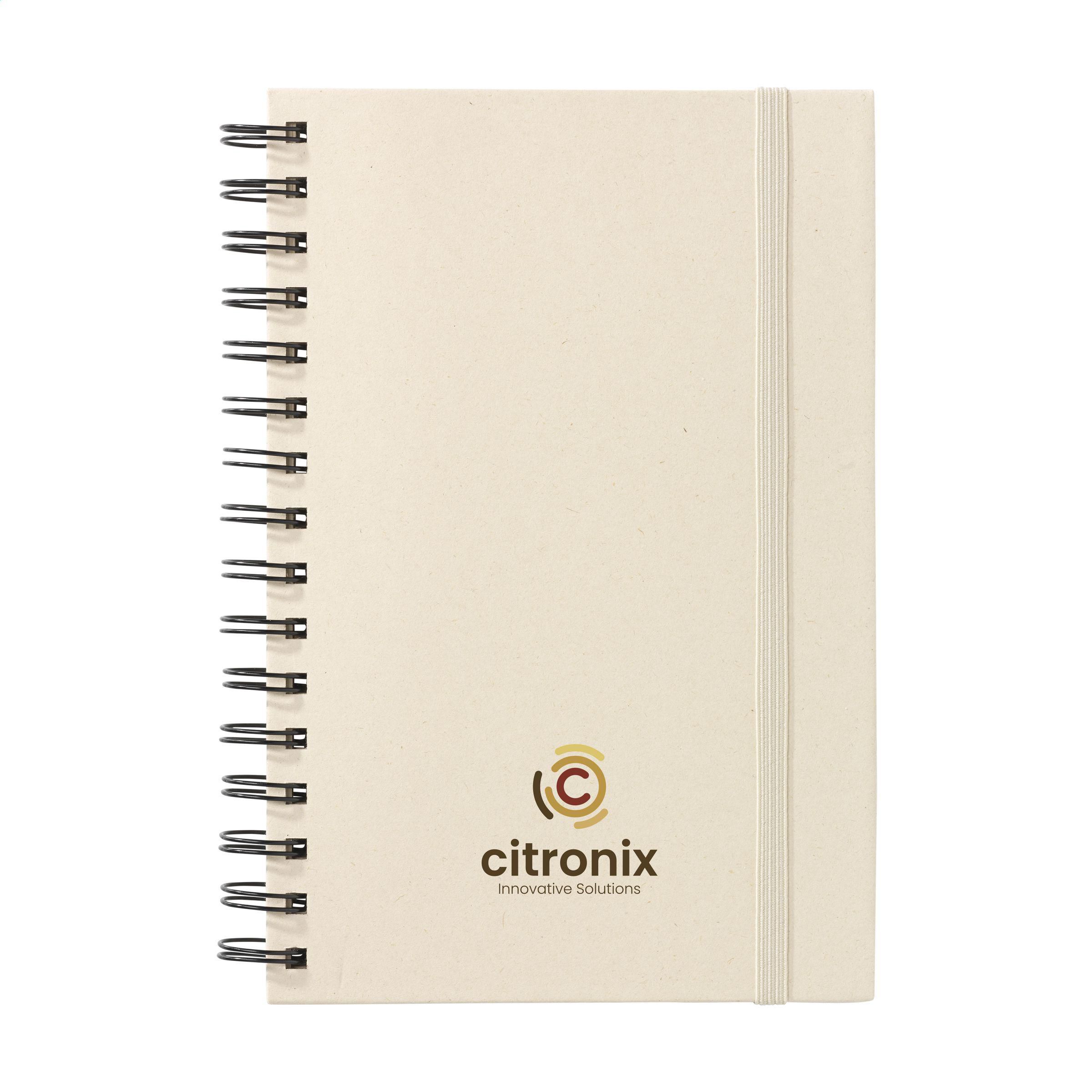 Sugarcane Bagasse Spiral Notebook A5 notitieboek bedrukken met logo