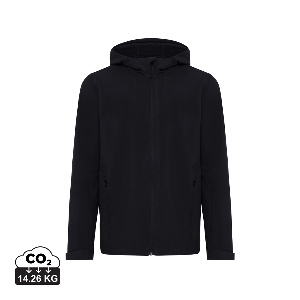 Iqoniq Makalu gerecycled polyester soft shell jas bedrukken met logo