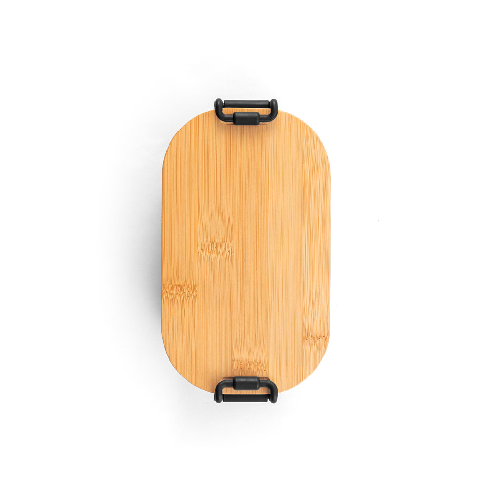 MAHLEB. Luchtdichte PP-doos met bamboedeksel bedrukken met logo