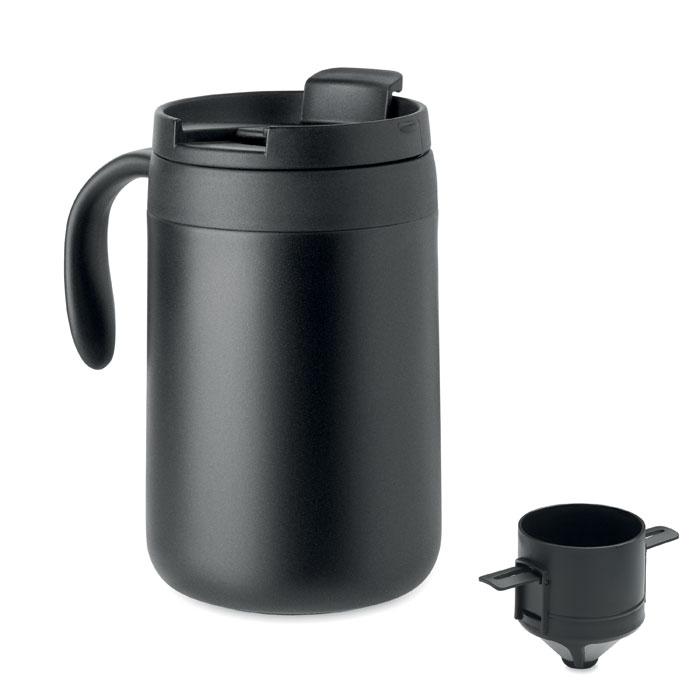 Dubbelwandige mok koffiefilter bedrukken met logo