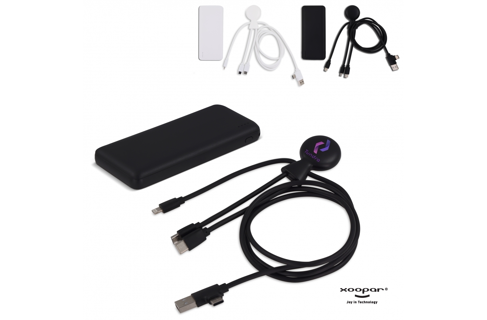 3199 | Xoopar Mr. Bio Powerbank and cable pack 7.000mAh bedrukken met logo