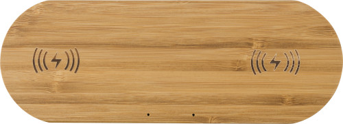 Bamboe draadloze lader Tate bedrukken met logo
