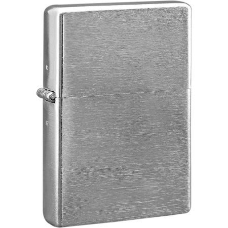 Benzin aansteker American Style chroom geborsteld met kap, navulbaar (LEEG) bedrukken met logo