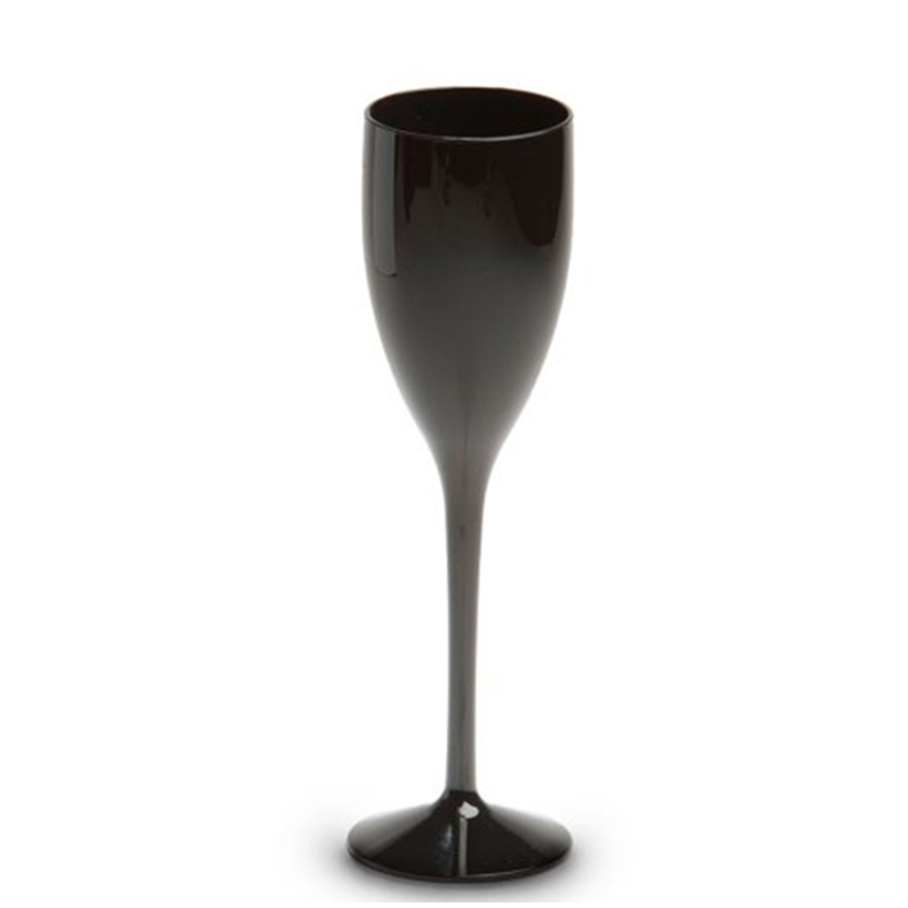 Champagneglas 12 cl zwart bedrukken met logo