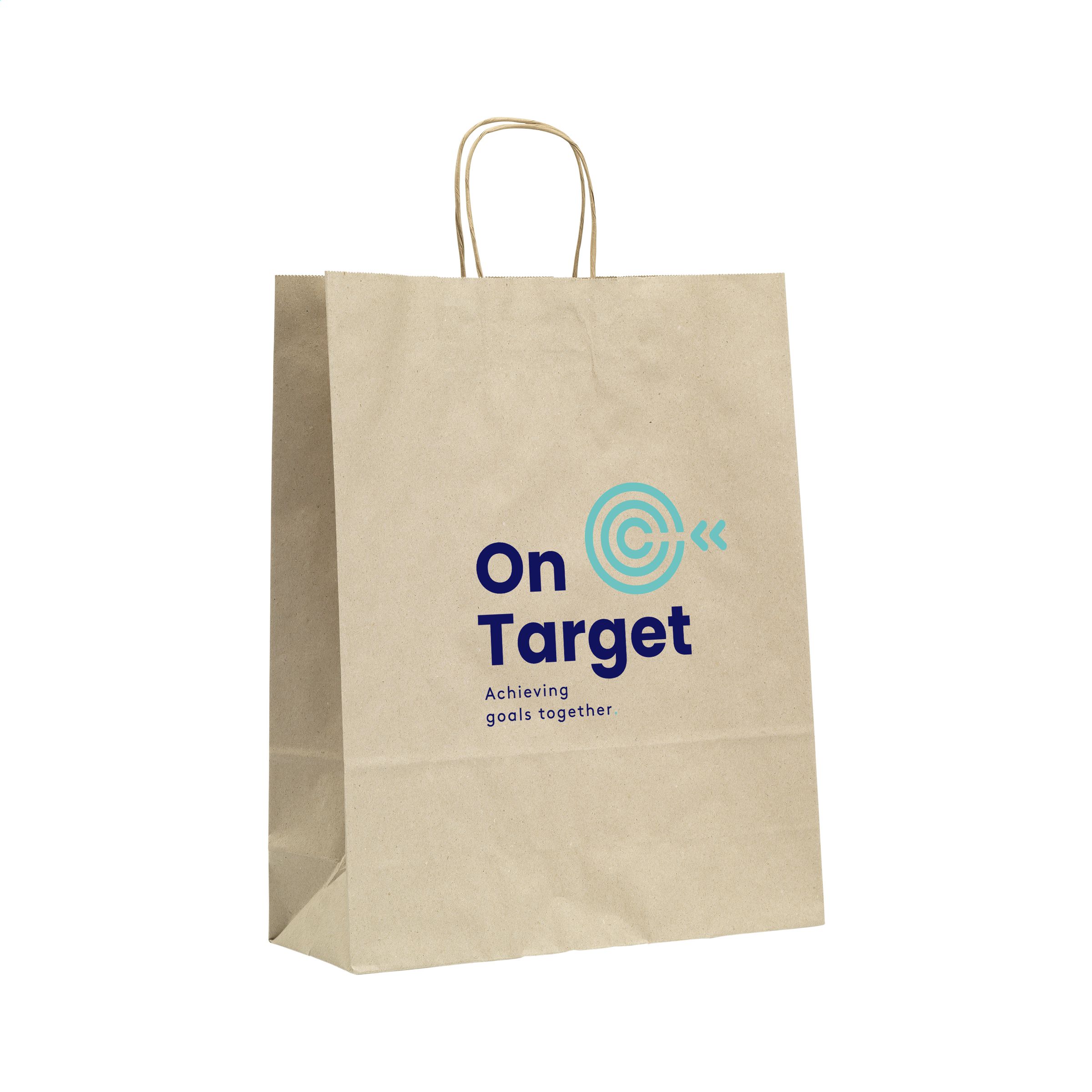 Leaf It Bag gerecycled graspapier (90 g/m²) M bedrukken met logo