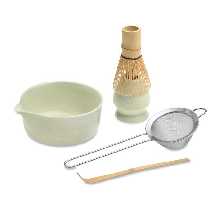 Matcha set 5 stuks bedrukken met logo