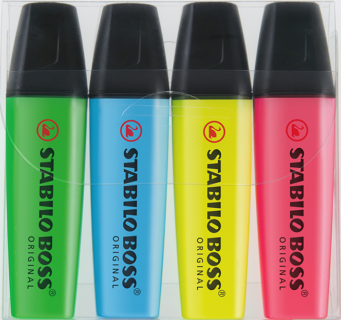 STABILO BOSS Original set of 4 highlighter bedrukken met logo