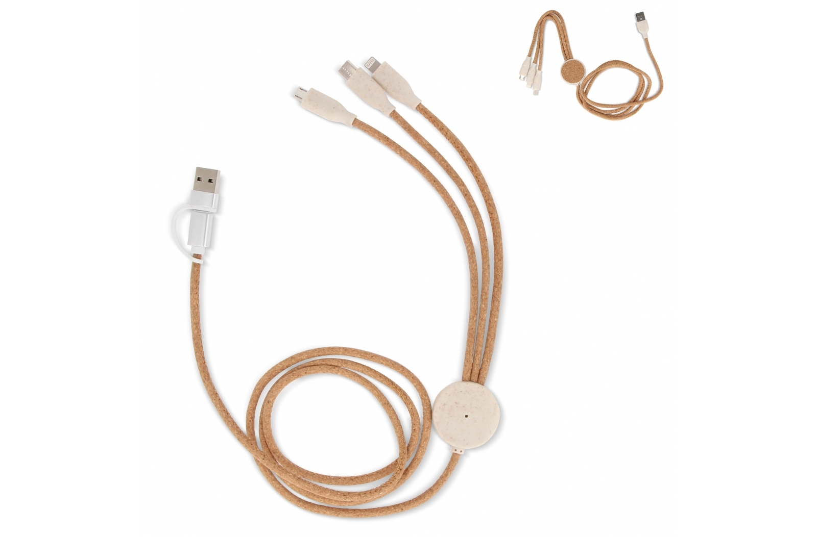 Tilst FSC cork 3 in 1 PD charging & data cable bedrukken met logo