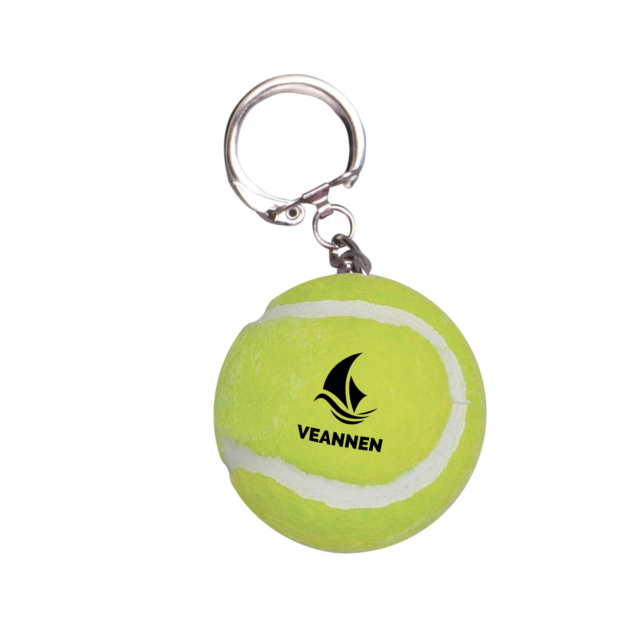 Tennis ball keychain yellow bedrukken met logo