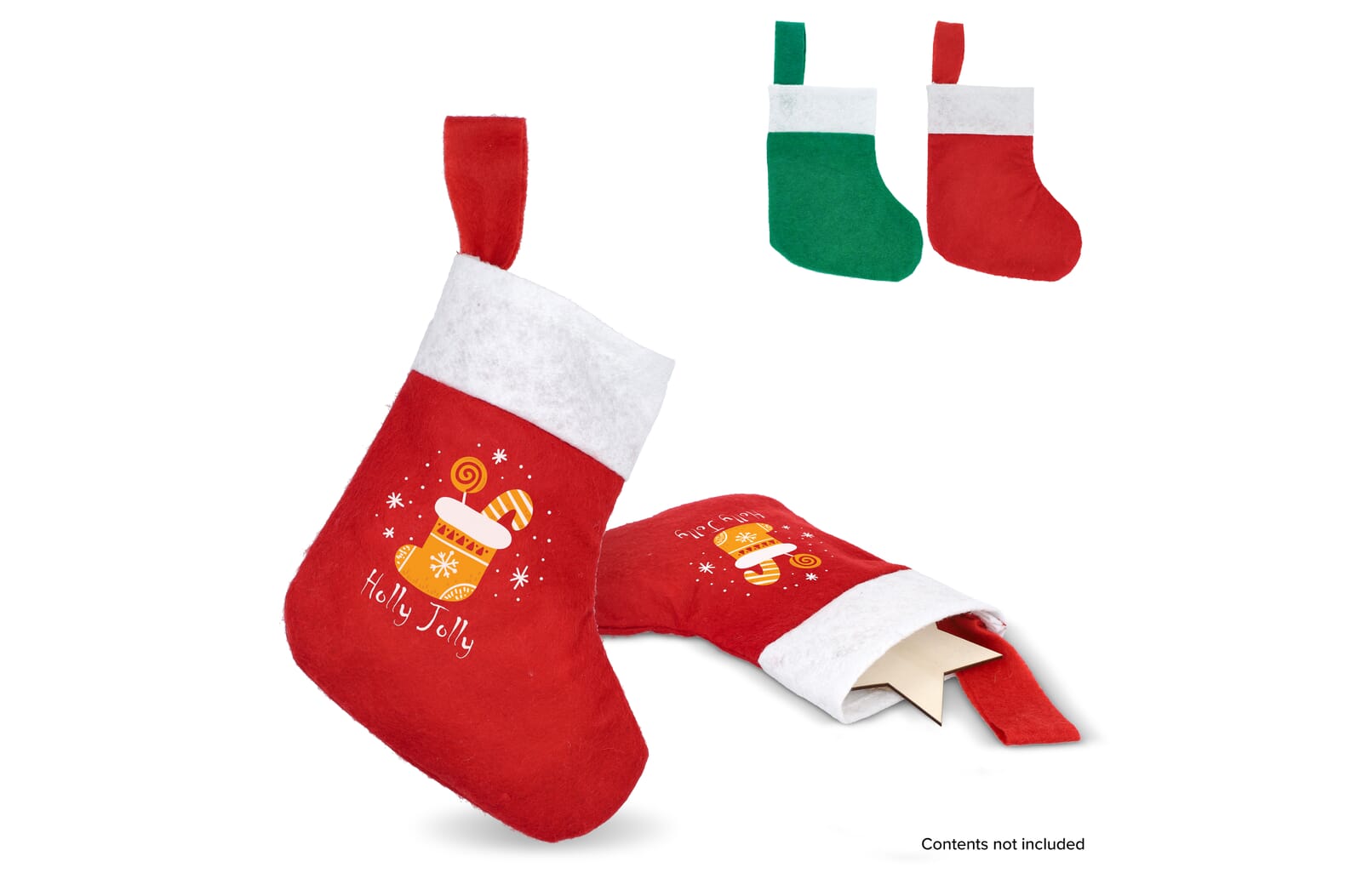 Vilten kerstsok 24cm bedrukken met logo