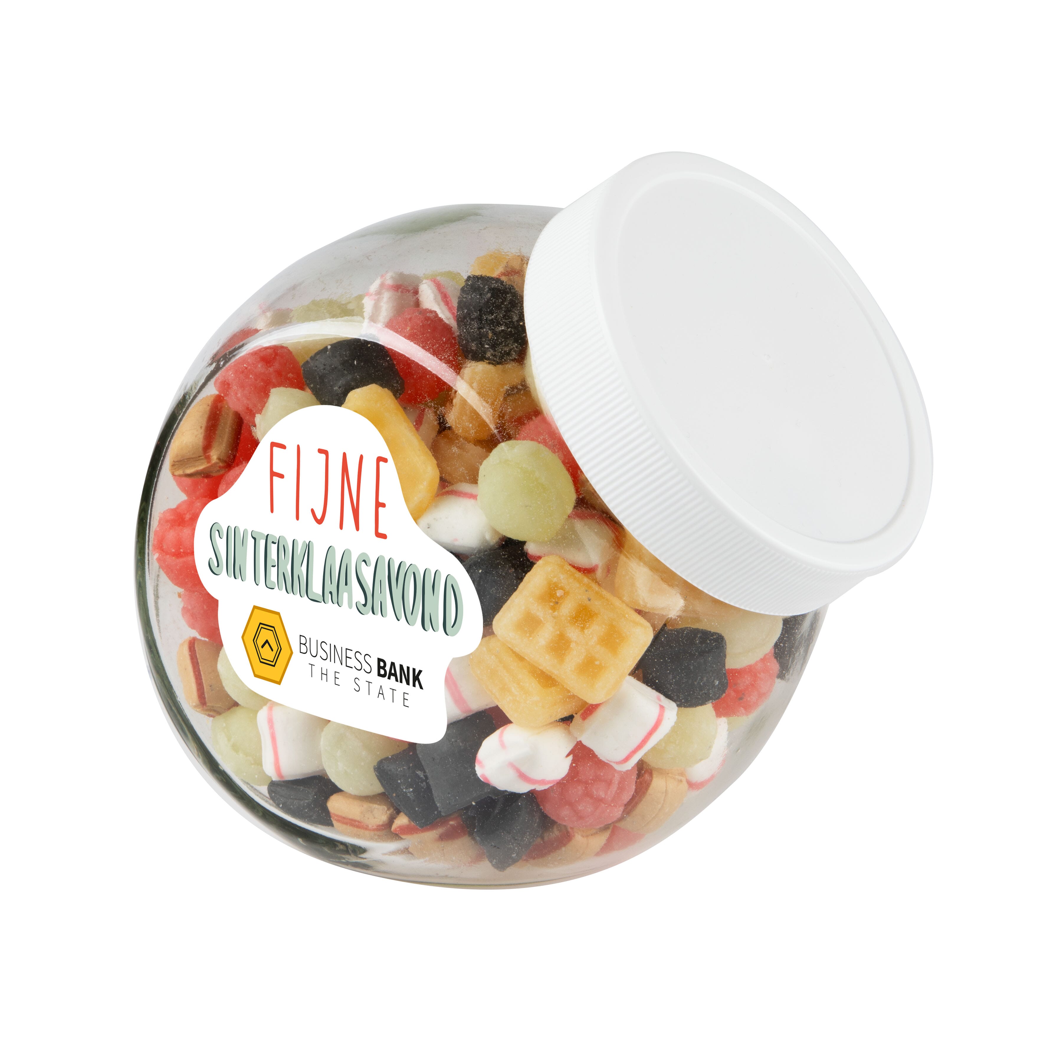 Medium glazen pot 0,9 L bedrukken met logo