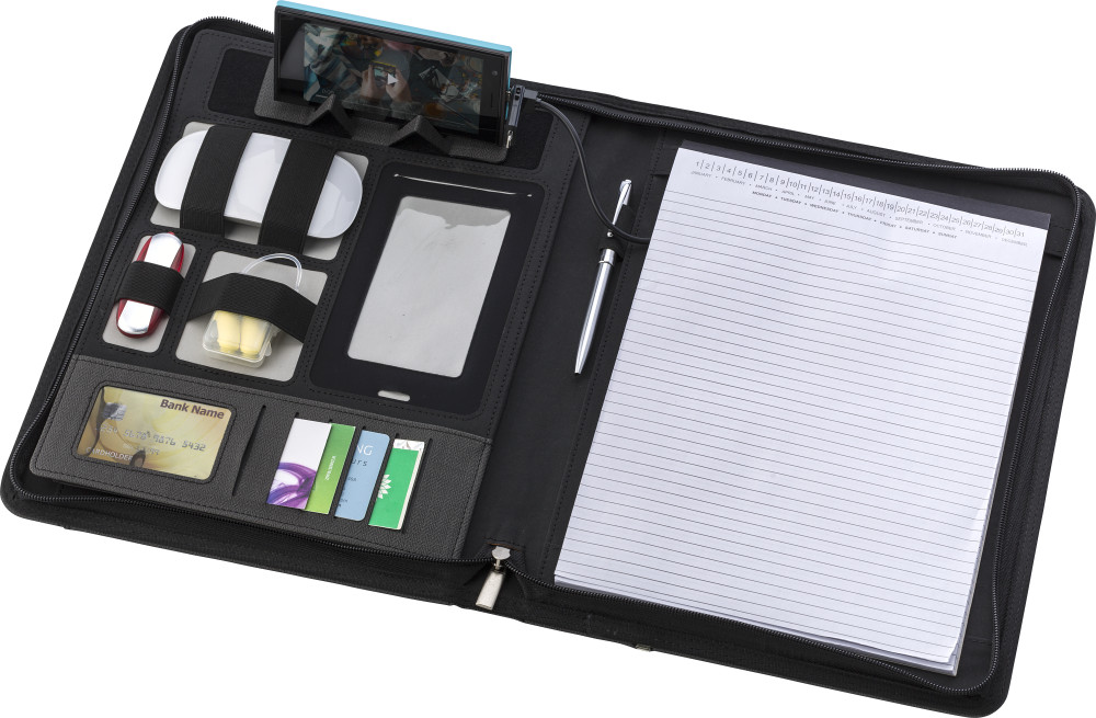 Empire schrijfmap met 5000 mAh powerbank A4 bedrukken met logo