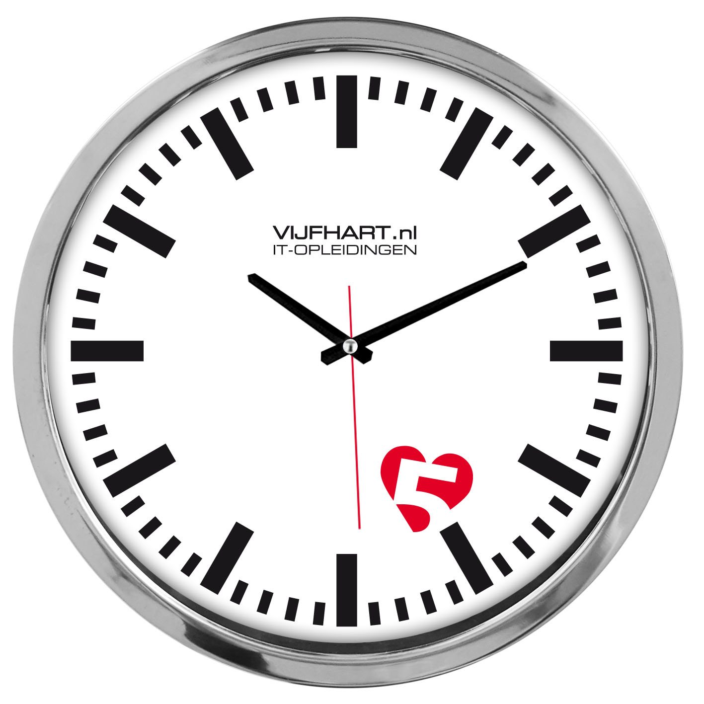 Muurklok met eigen wijzerplaat (29,5 cm) bedrukken met logo