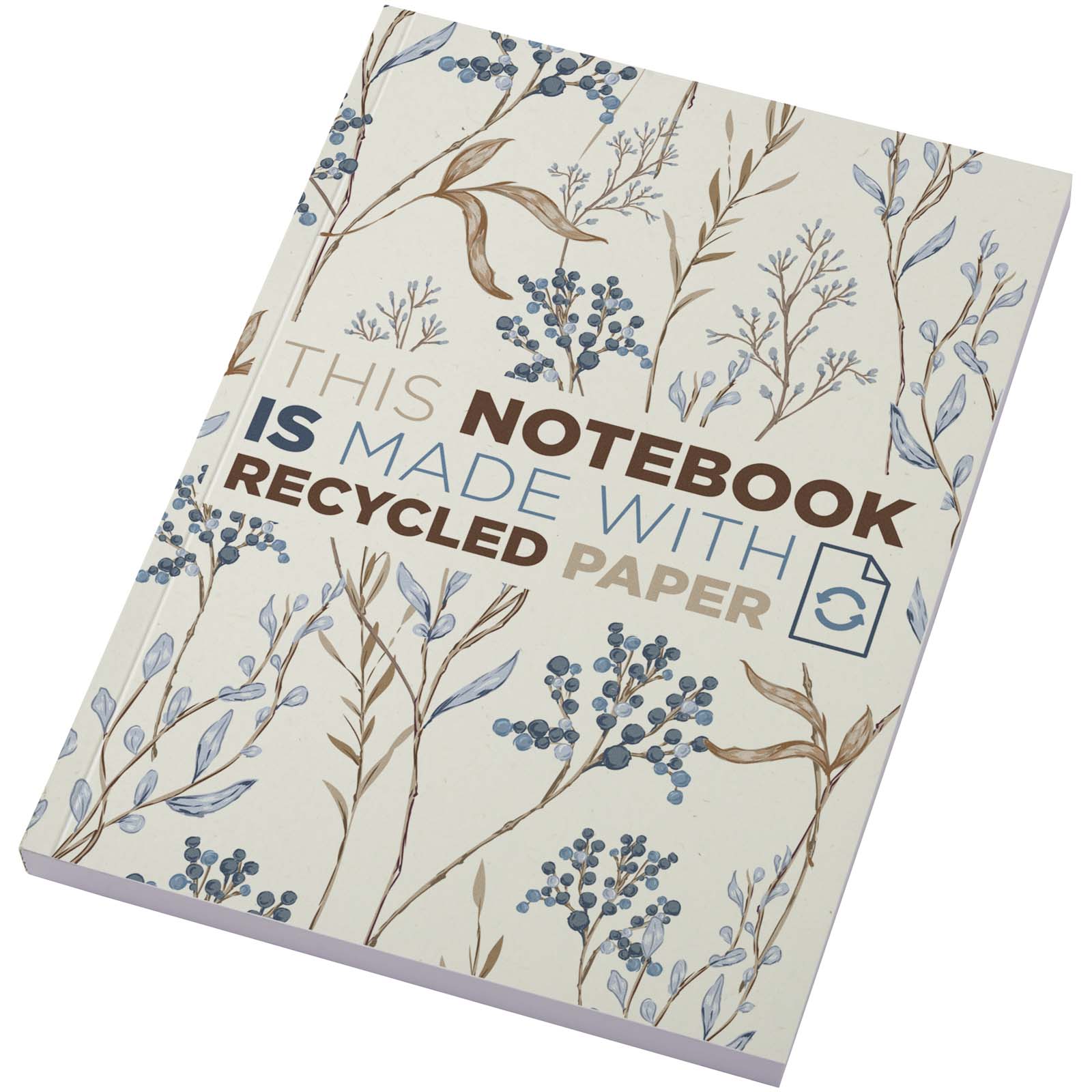 Novella Austen A5 gerecycled notitieboek met zachte cover, 100 vellen bedrukken met logo