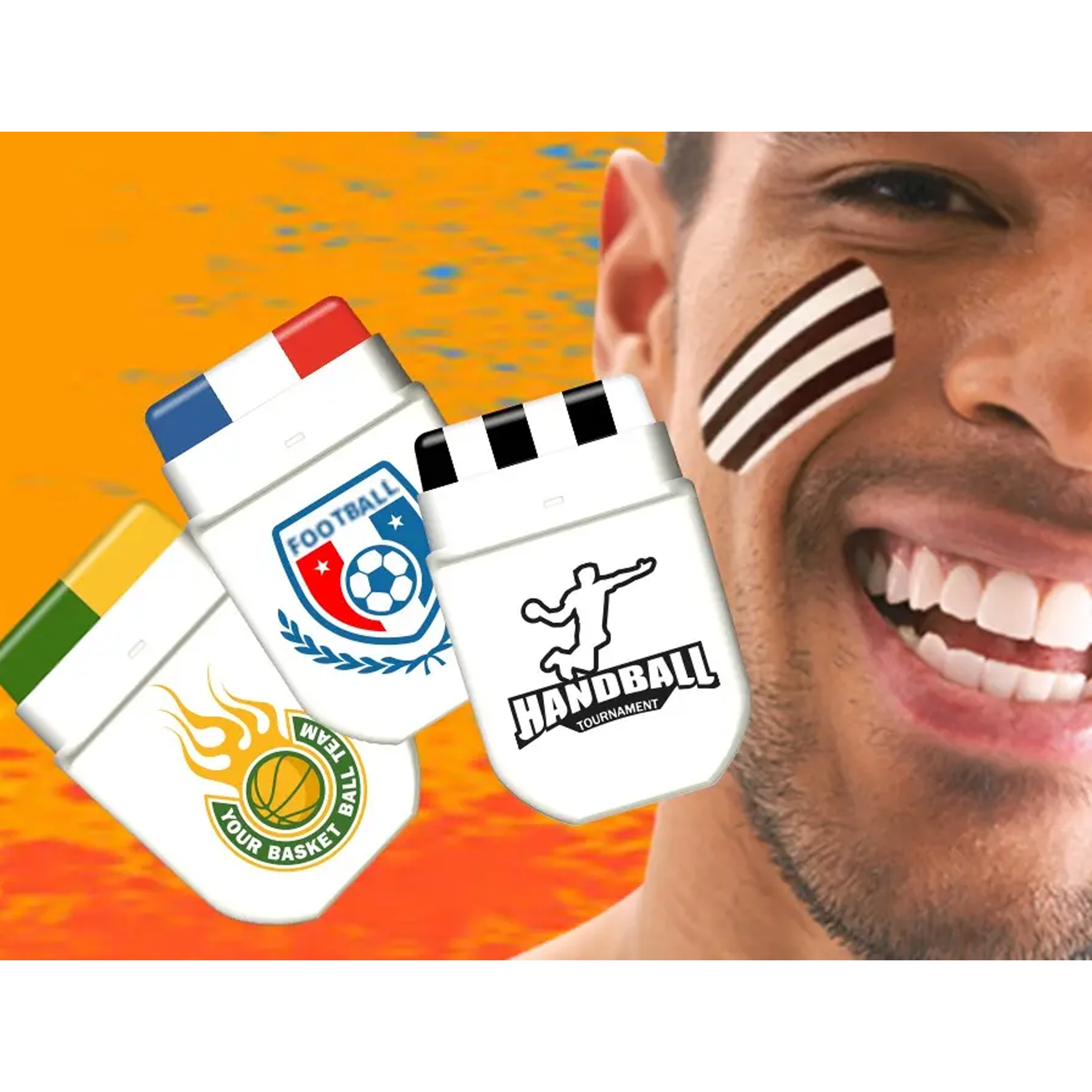 Multi-line Face Paint bedrukken met logo