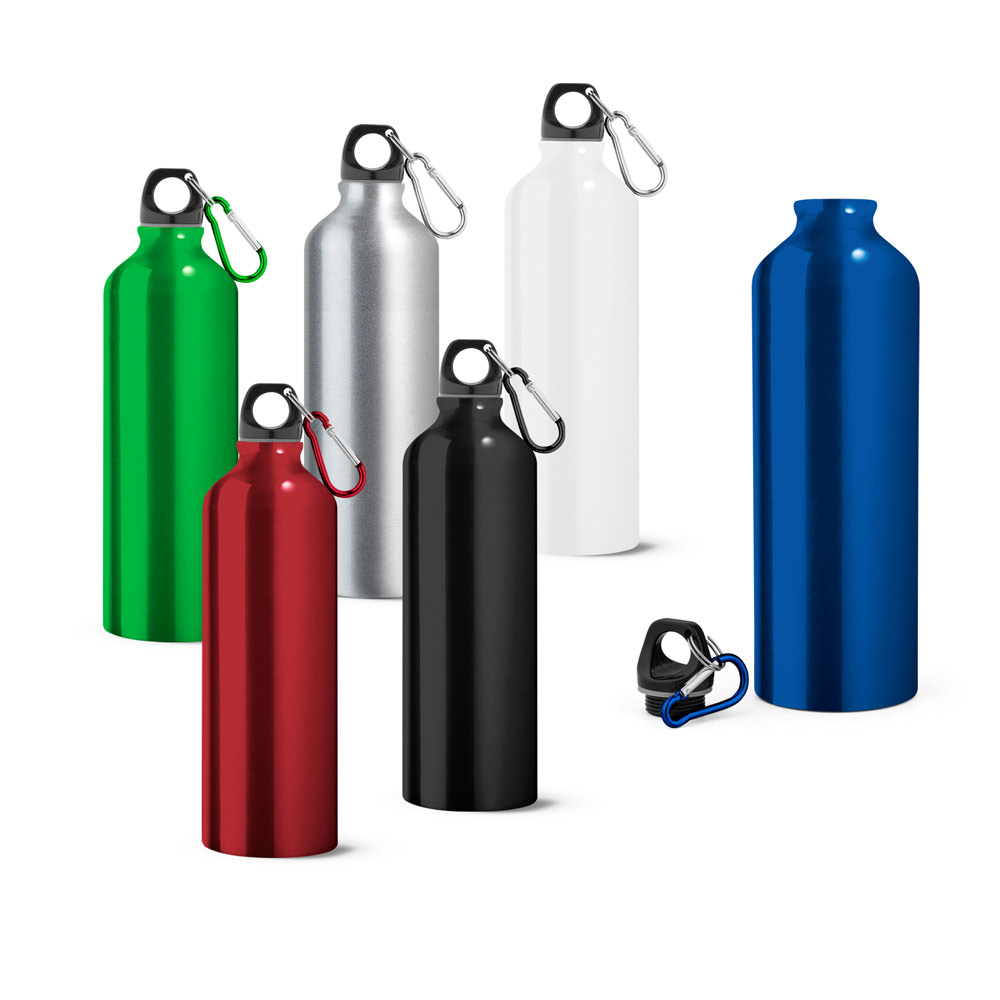 LANDSCAPE L. Aluminium sportfles met karabijnhaak 800 mL bedrukken met logo