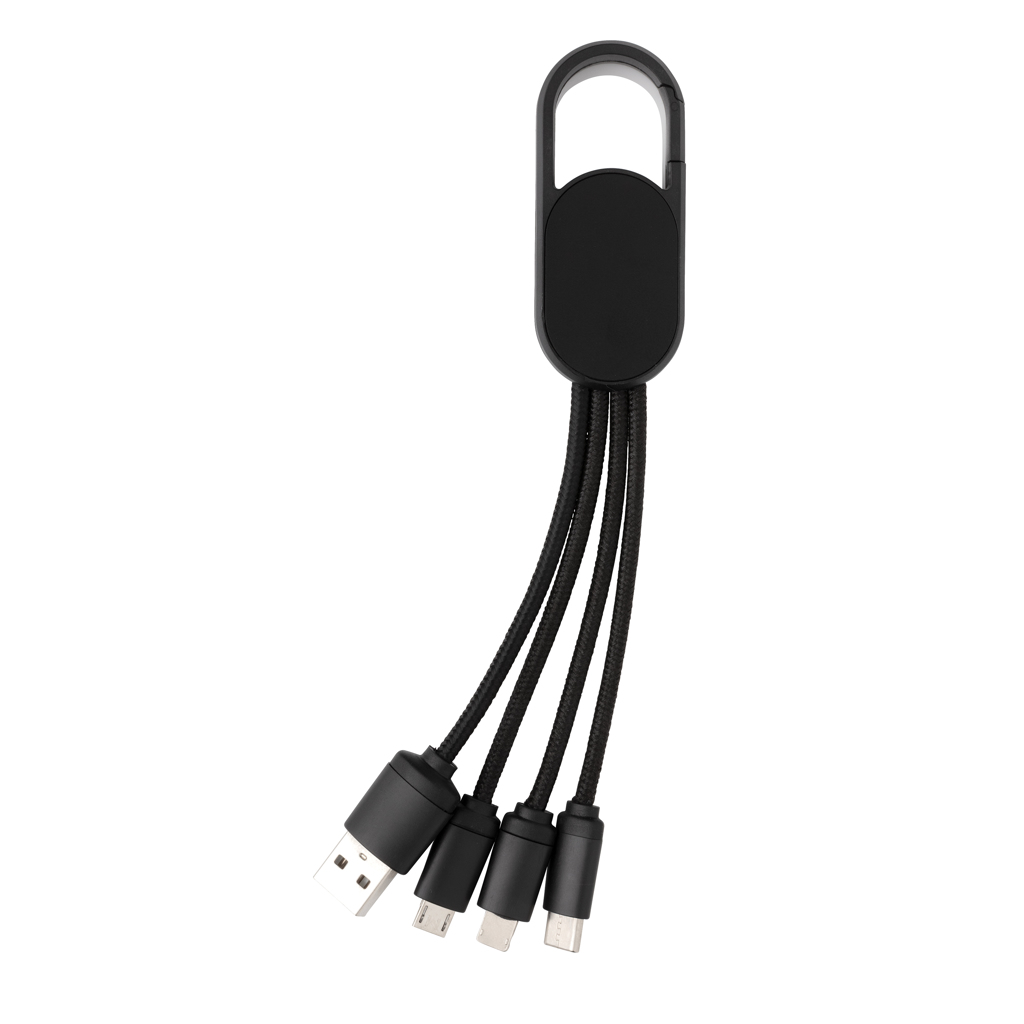 Labor 4-in-1 kabel met karabijnhaak bedrukken met logo