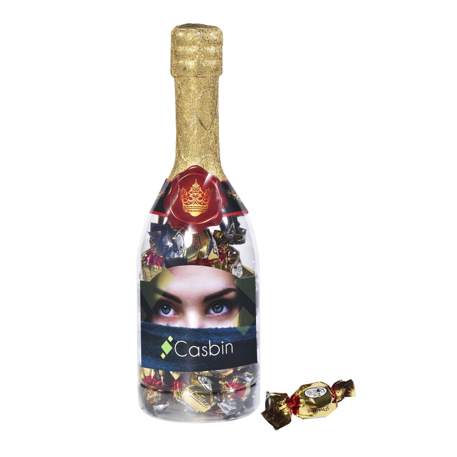 LuxeBonbons Champagne fles bedrukken met logo