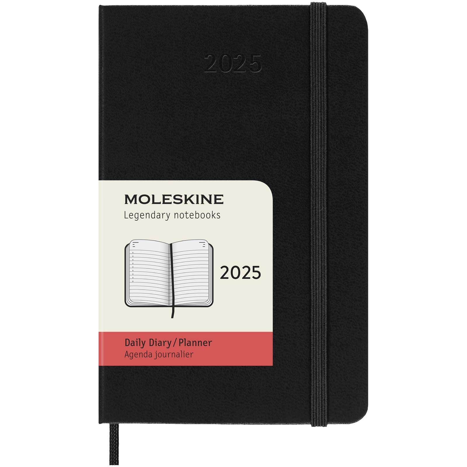 Moleskine hardback pocket dag-agenda voor 12 maanden bedrukken met logo