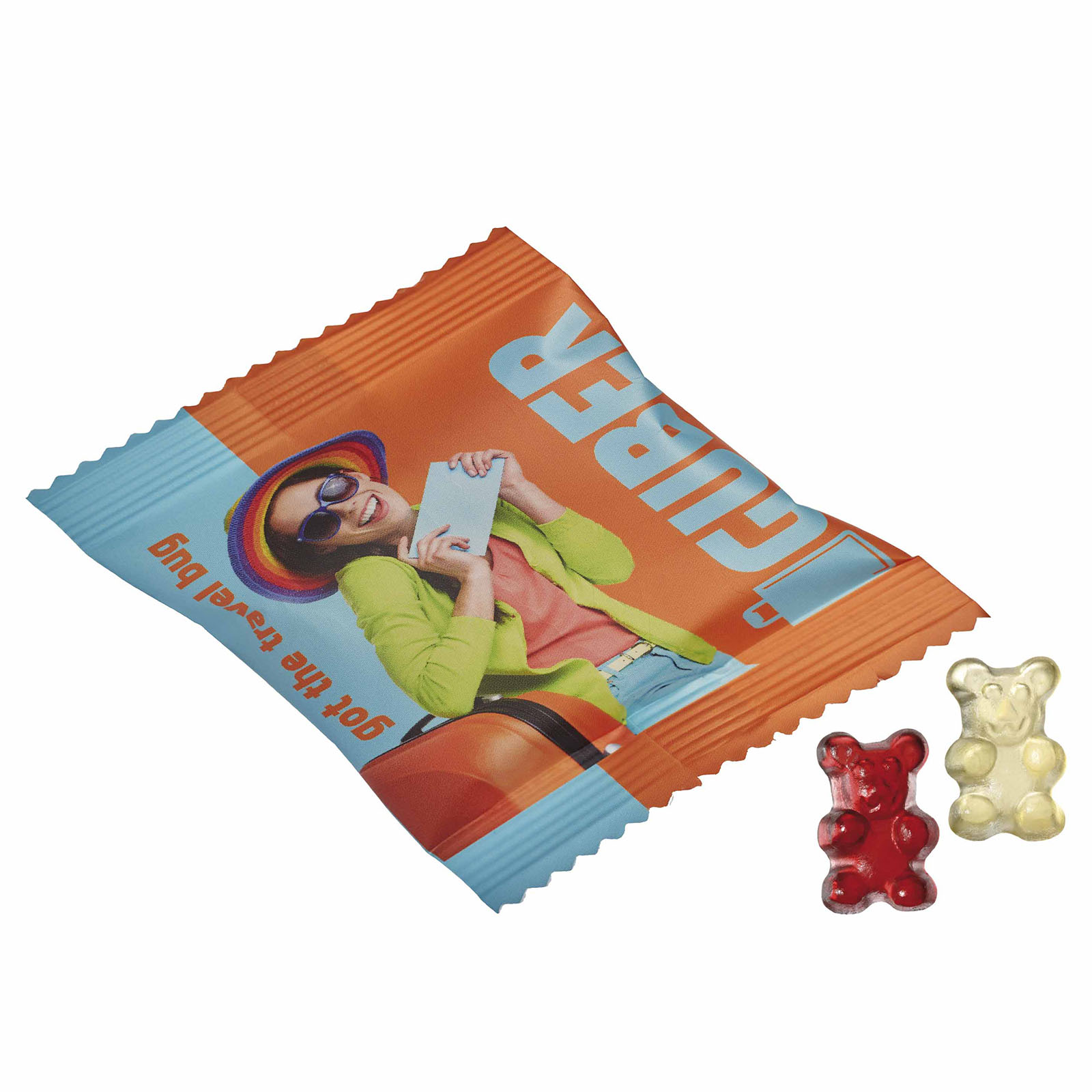 Vruchtengummies beertjes suikervrij bedrukken met logo