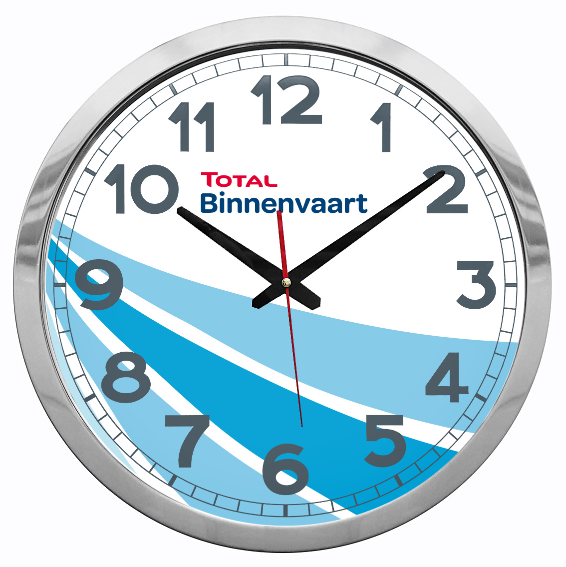 Muurklok met eigen wijzerplaat (39,5 cm) bedrukken met logo