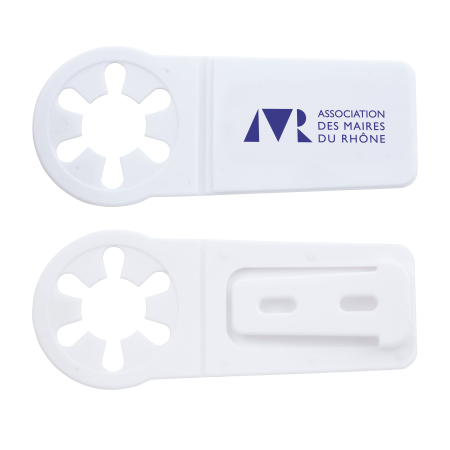 Flessen hanger met clip SALE bedrukken met logo