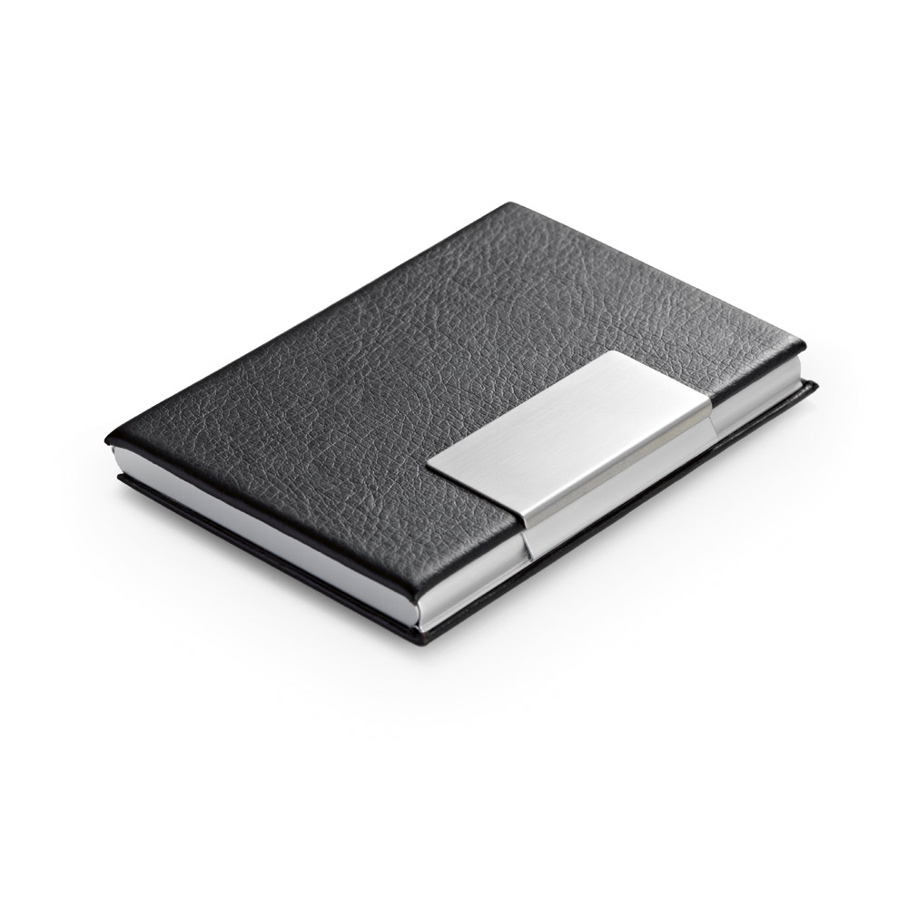 REEVES. Aluminium en PU kaarthouder bedrukken met logo