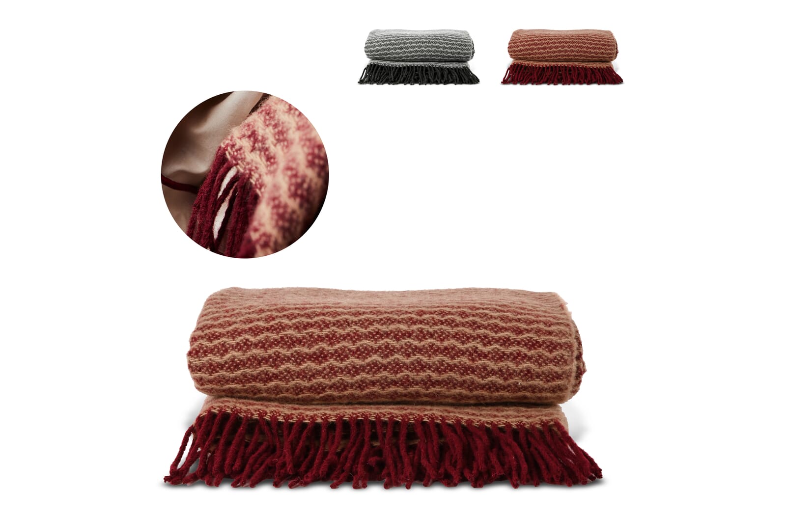 Sagaform Ulli 100% New Zeeland wool deken  bedrukken met logo