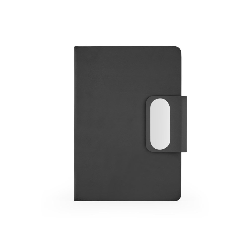 GARRETT. Set bestaande uit 1 balpen en 1 notitieblok, gemaakt van PU en roestvrij staal bedrukken met logo