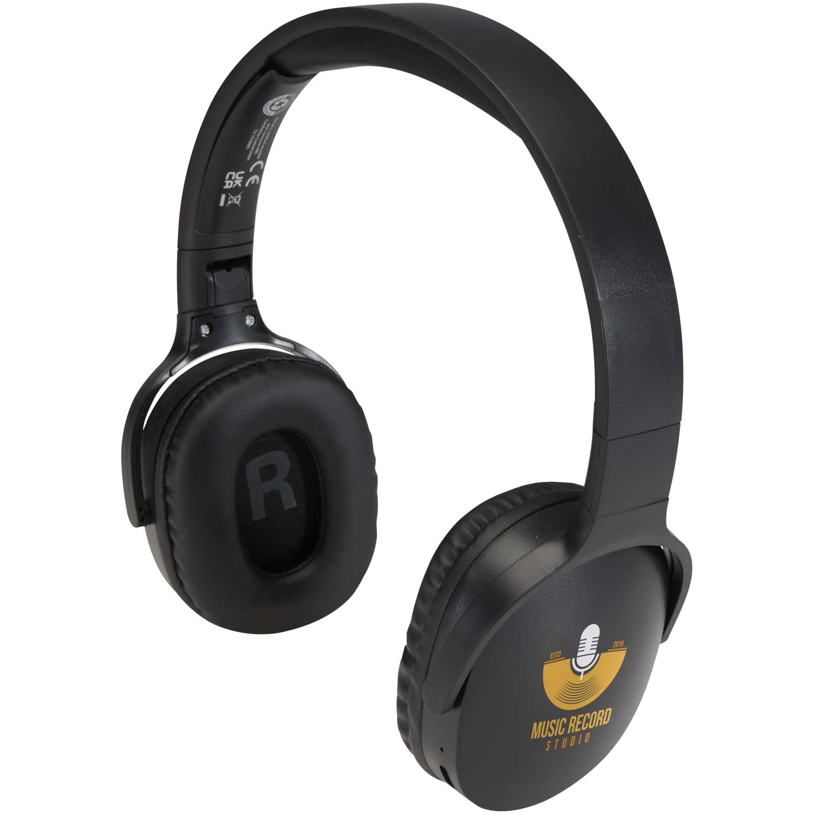 Ancha gerecycleerde plastic draadloze Bluetooth®-hoofdtelefoon over-ear bedrukken met logo