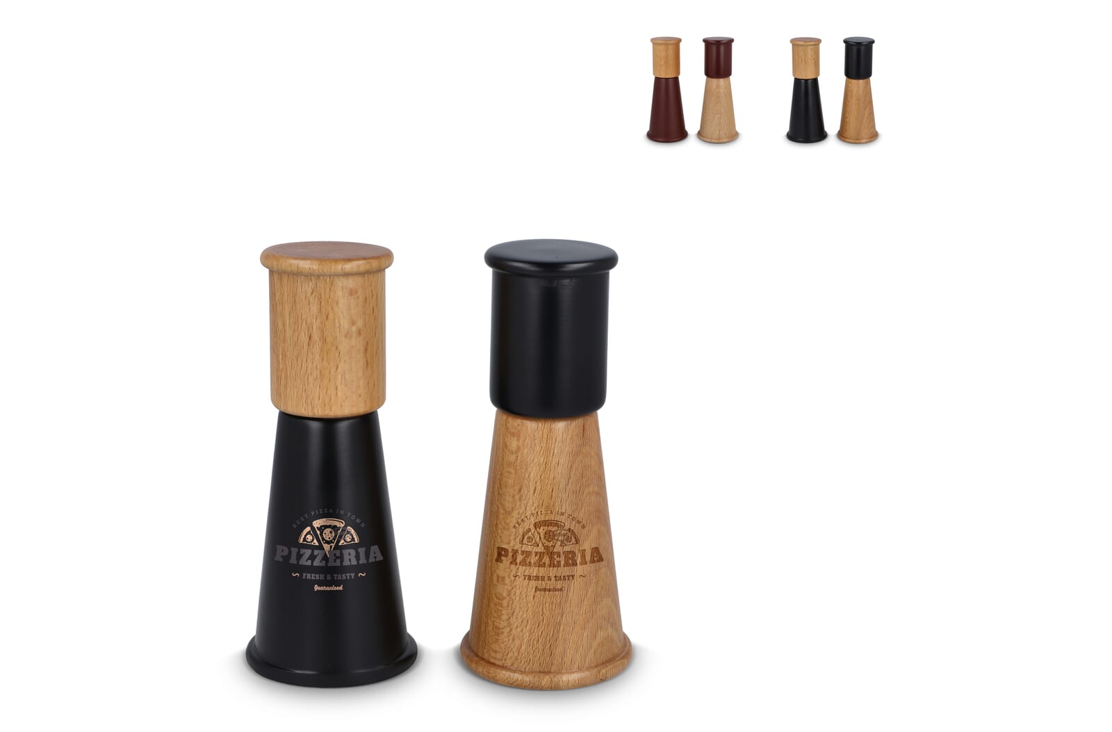 Sagaform Gurken Zout- en Pepermolen Set klein, 15cm bedrukken met logo