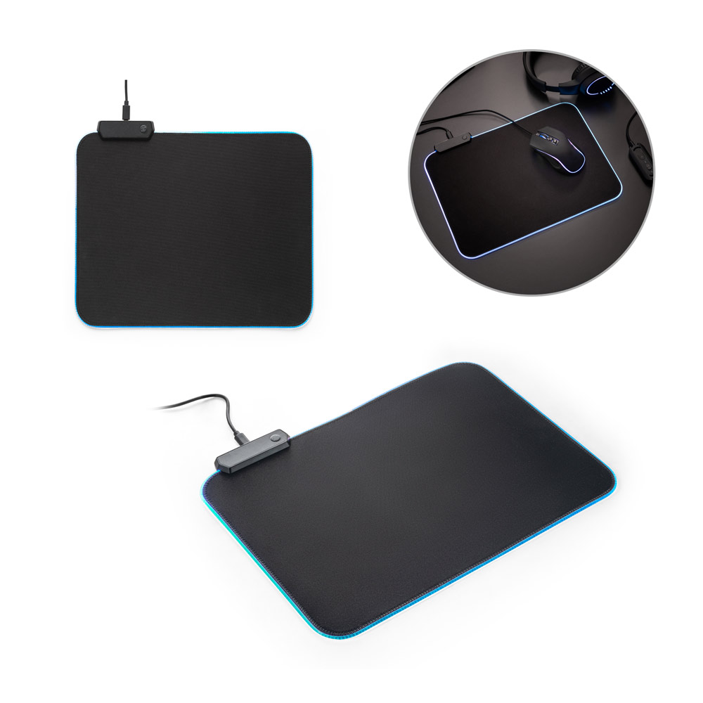 THORNE MOUSEPAD RGB. Gaming muismat met RGB LED verlichting in polyester bedrukken met logo