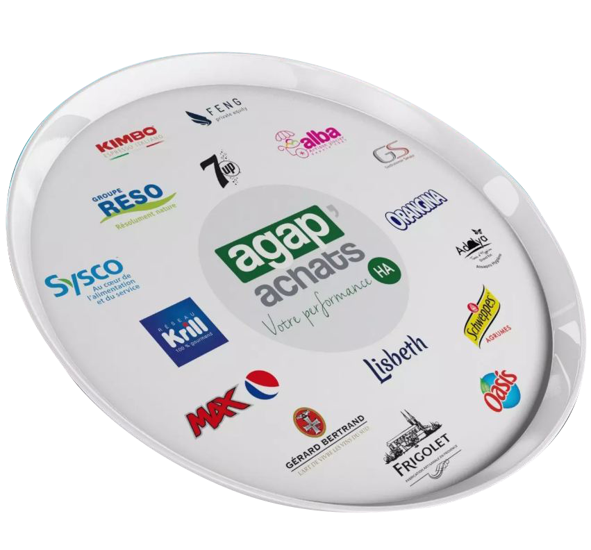 LargeTray dienblad rond ø 420 mm TPE bedrukken met logo