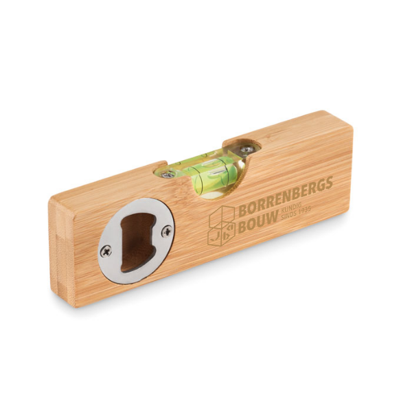 Waterpas met flesopener bedrukken met logo