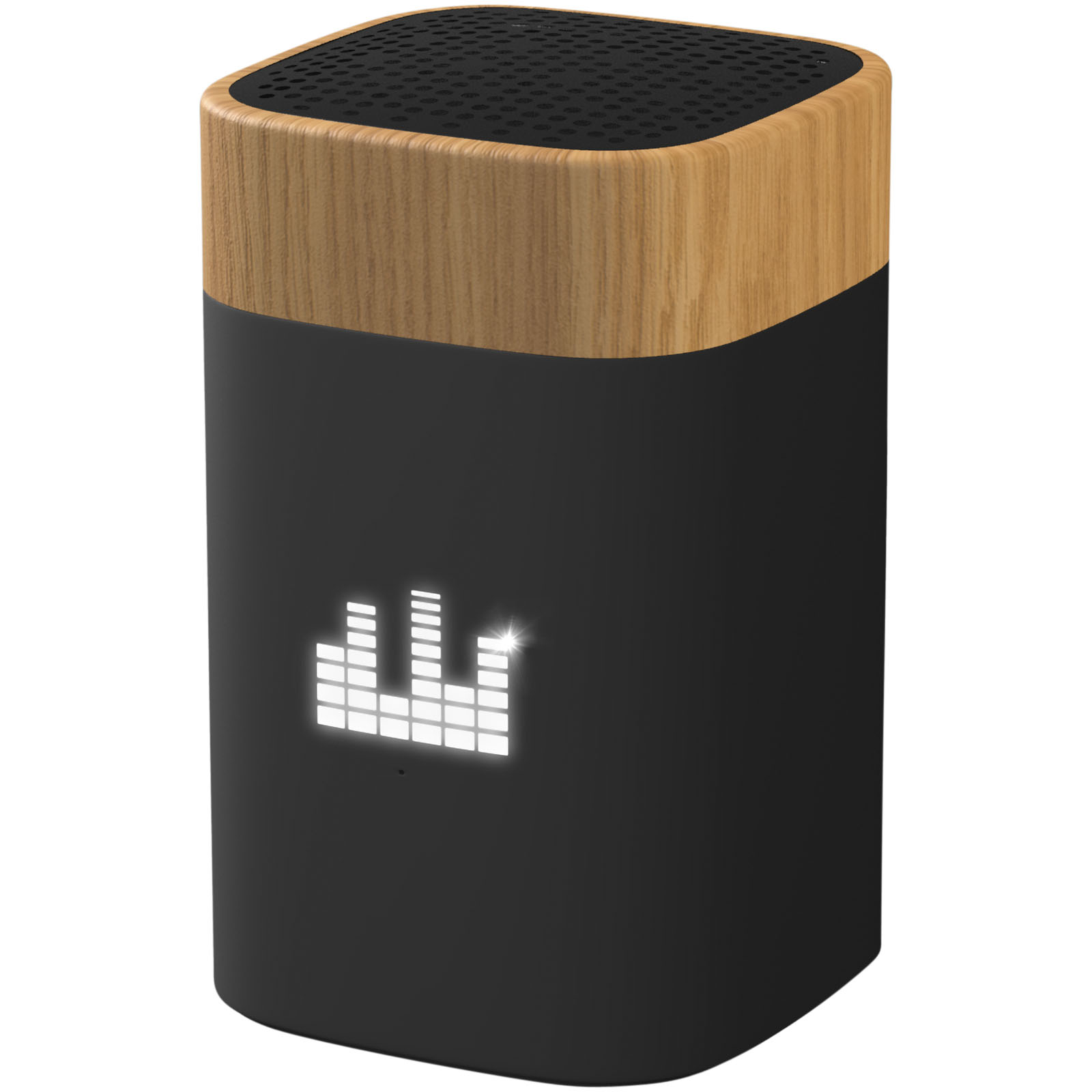 SCX.design S31 speaker 5W voorzien van hout met oplichtend logo bedrukken met logo