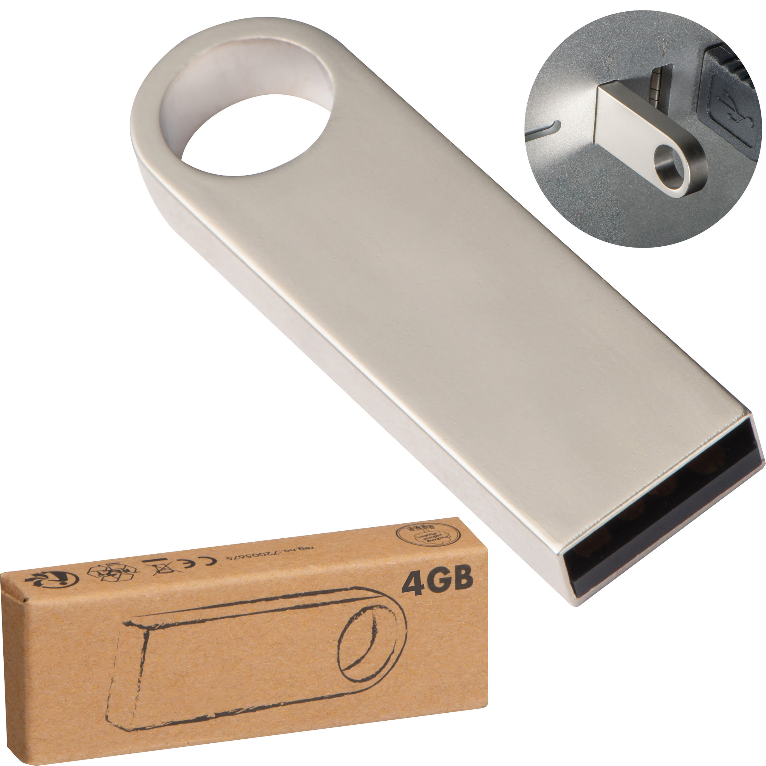USB-Stick van metaal, 4GB bedrukken met logo