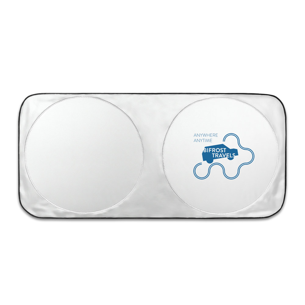 CLYDE. 210D polyester autozonnescherm bedrukken met logo