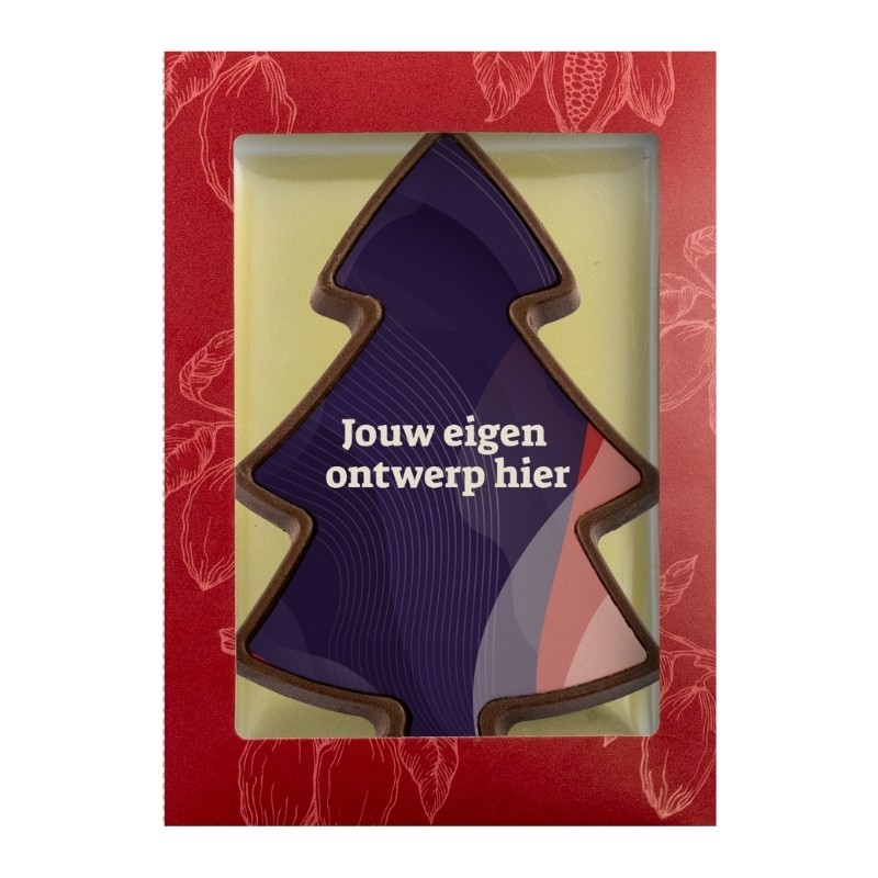 ChocoShape Kerstboom - Eigen design (175 gram) bedrukken met logo