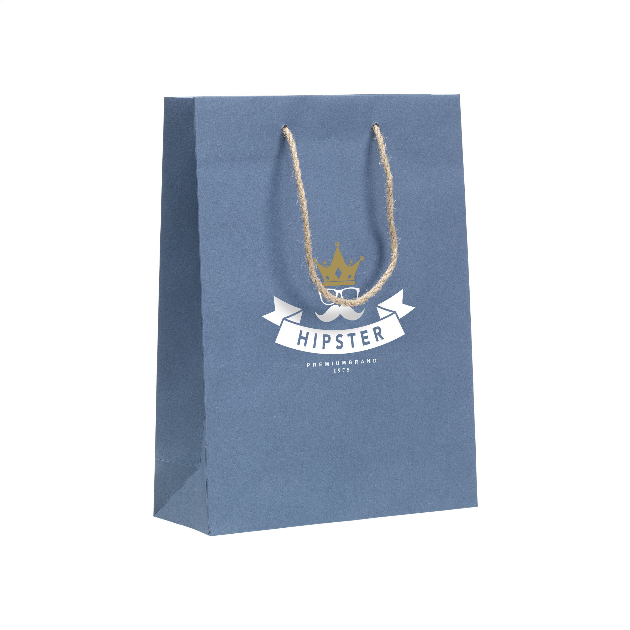 Leaf It Bag gerecycled met jeansvezels (180 g/m²) M bedrukken met logo
