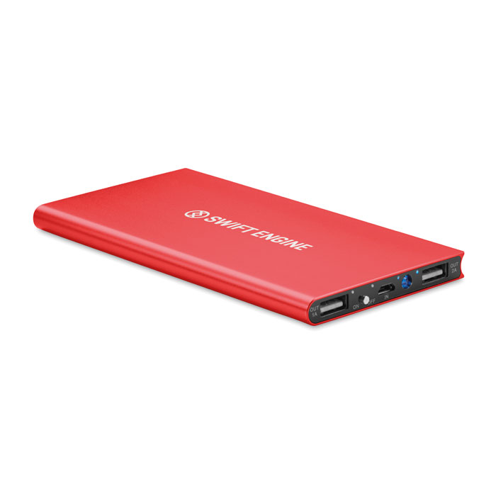 AluPower 8.000 mAh powerbank bedrukken met logo