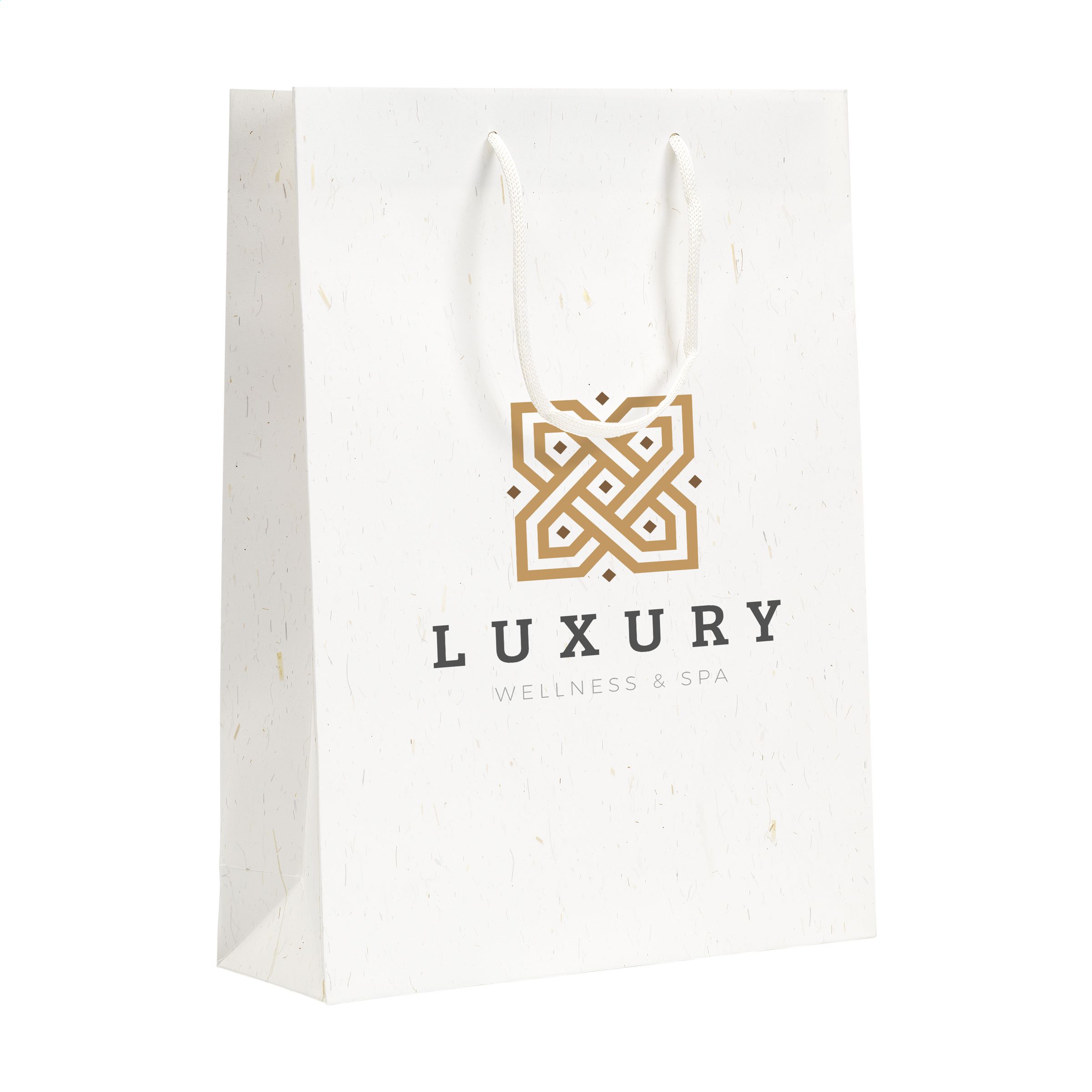 Leaf It Bag gerecycled met strovezels (180 g/m²) L bedrukken met logo