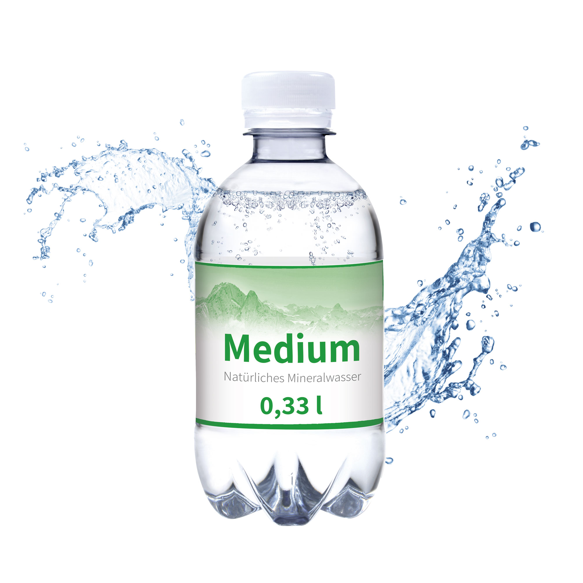 330 ml Mineraalwater, licht sprankelend (Fles "Classic") bedrukken met logo