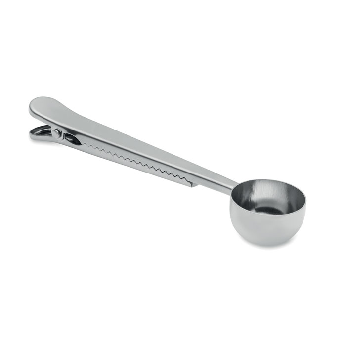 Koffieschep met zakclip bedrukken met logo