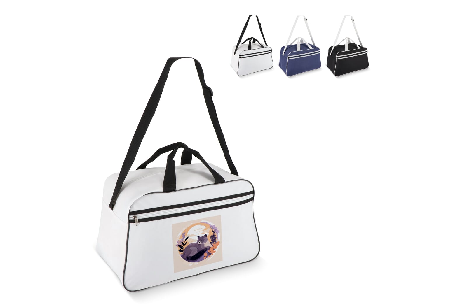 600D gerecycled PET sport- en reistas 48 x 25 x 28 cm 30 L bedrukken met logo