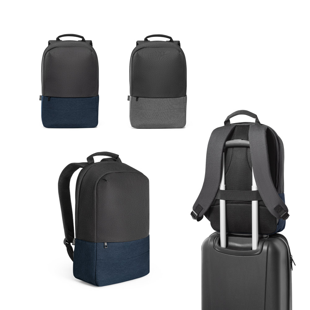 GENOA BPACK. Diefstalbestendige rugzak van 600D gerecycled polyester met hoge dichtheid bedrukken met logo