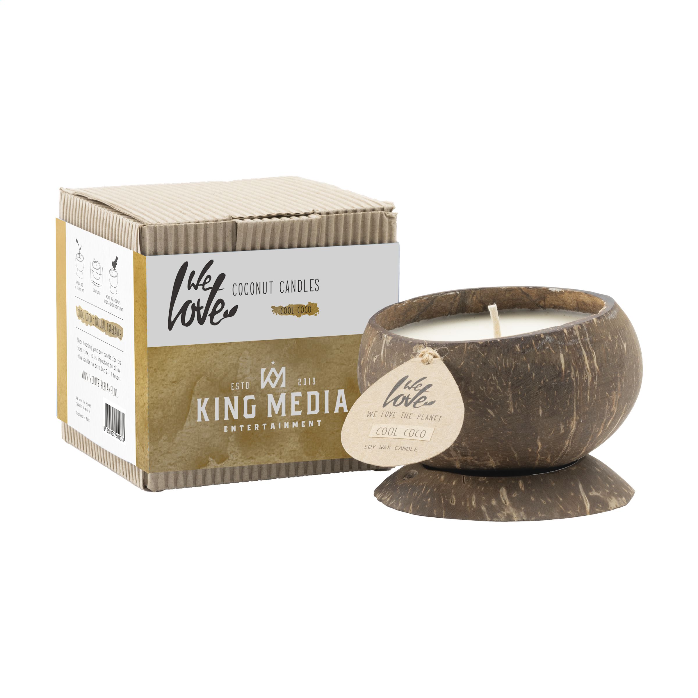 We Love The Planet Coconut Candle kaars bedrukken met logo