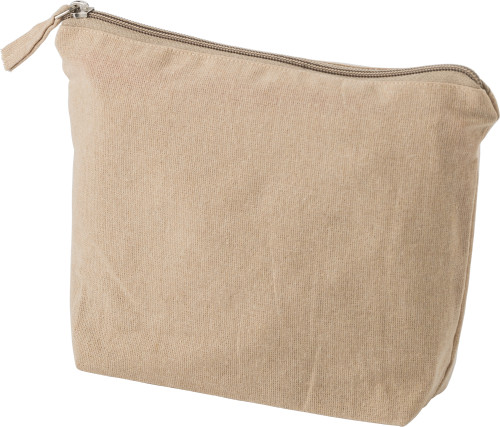 Gerecyclede katoenen cosmetische tas (180 gsm) Cressida bedrukken met logo